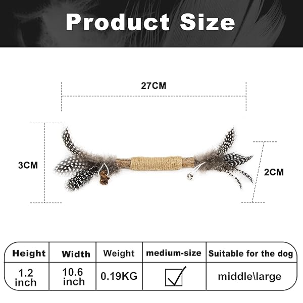 PAZ'S GIFT Paz's Gift Catnip Toy Set for Kittens Interactive Chew and Kicking Stick for Dental Care and Teething 2pcs - View 6 of 10