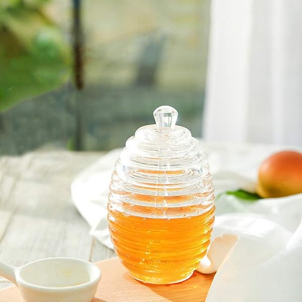 Xndz Xndz Honey Jar with Dripper Stick Perfect for Home Use Stylish Honey Pot for Easy Serving and Storage - View 4 of 10