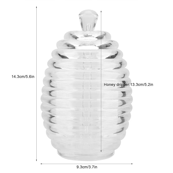 Xndz Xndz Honey Jar with Dripper Stick Perfect for Home Use Stylish Honey Pot for Easy Serving and Storage - View 9 of 10