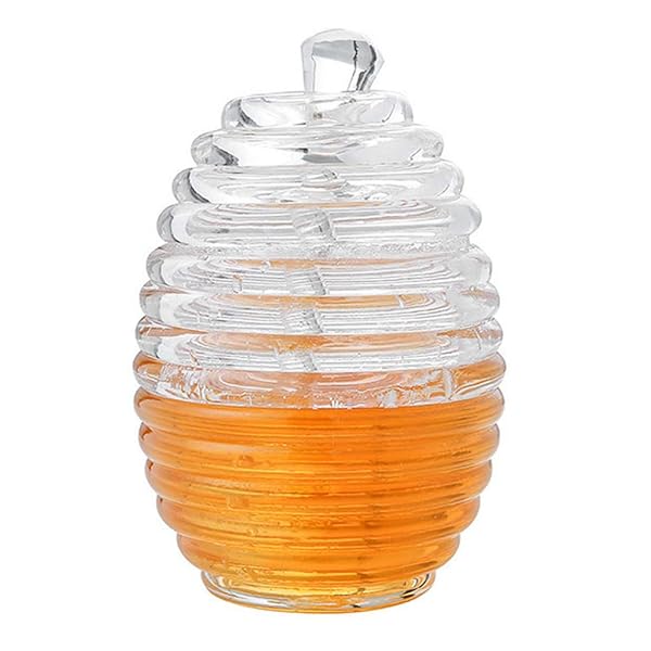 Xndz Xndz Honey Jar with Dripper Stick Perfect for Home Use Stylish Honey Pot for Easy Serving and Storage