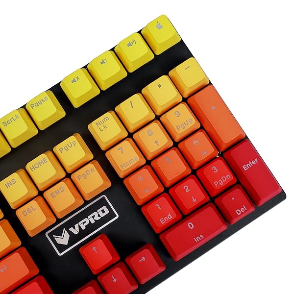 YMDK YMDK Double Shot 108 Dyed PBT Rainbow Carbon Sunset Keycap for MX Switches Mechanical Keyboard Yellow Red Gradient Only Keycap - View 5 of 9