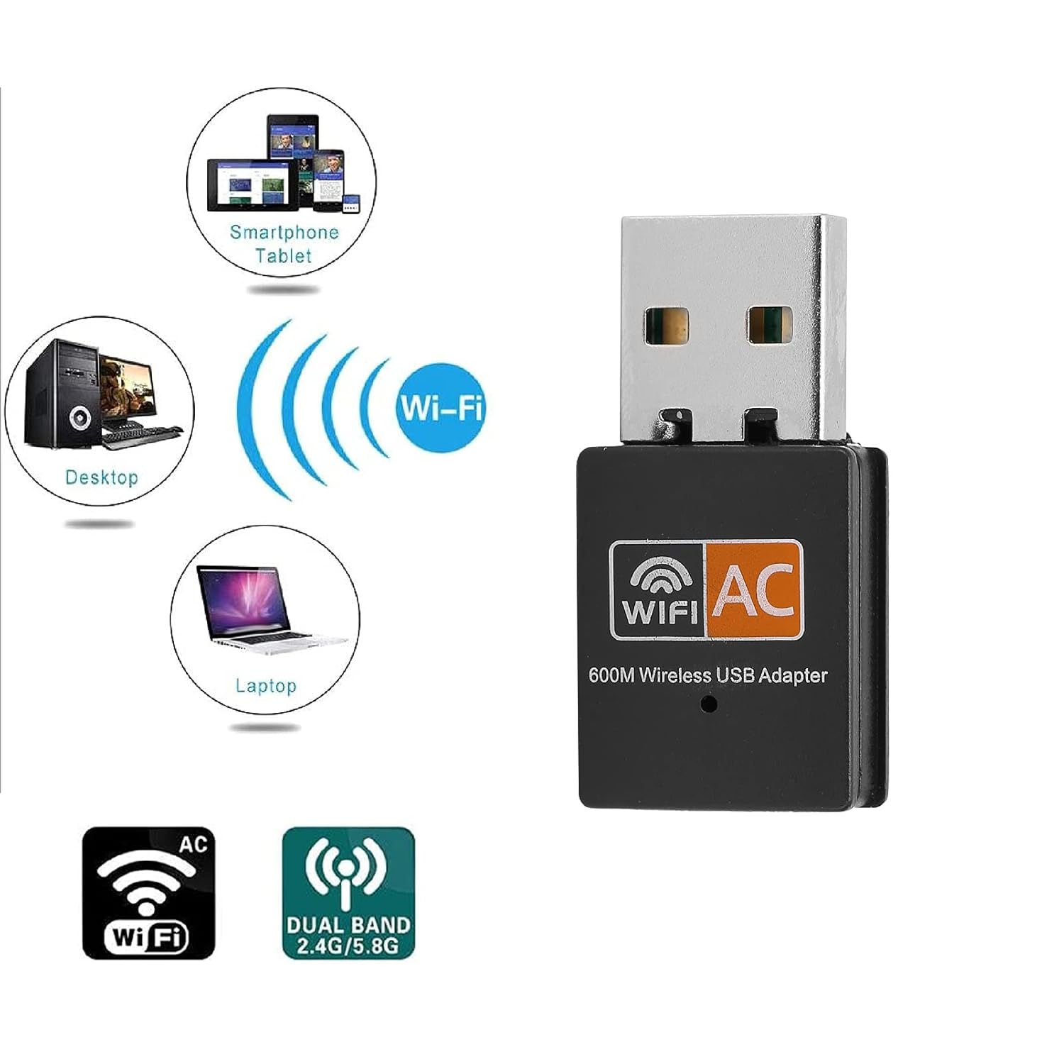 Zopsc-1 Dual Band 5Ghz 2.4Ghz USB Network Card Adapter for Windows with 8811 Chip High Speed External Receiver - View 5 of 9