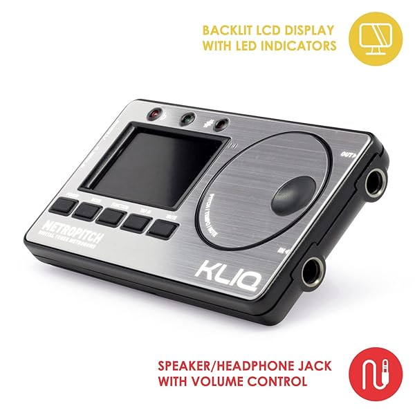 KLIQ Music Gear KLIQ MetroPitch: Versatile Metronome Tuner for Guitar, Bass, Violin & Ukulele - Chromatic Modes in Pewter Grey - View 4 of 11