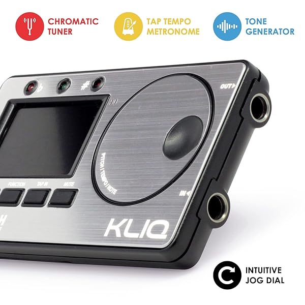 KLIQ Music Gear KLIQ MetroPitch: Versatile Metronome Tuner for Guitar, Bass, Violin & Ukulele - Chromatic Modes in Pewter Grey - View 5 of 11