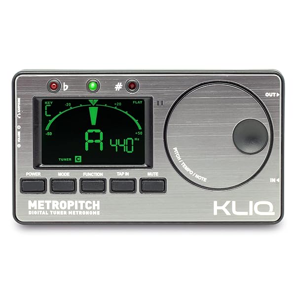 KLIQ Music Gear KLIQ MetroPitch: Versatile Metronome Tuner for Guitar, Bass, Violin & Ukulele - Chromatic Modes in Pewter Grey - View 3 of 11