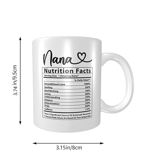 Wisedeal Wisedeal Nana Coffee Mug Funny Christmas Birthday Gift for Grandma Ceramic White 11 Oz Teacup from Grandchildren - View 5 of 8