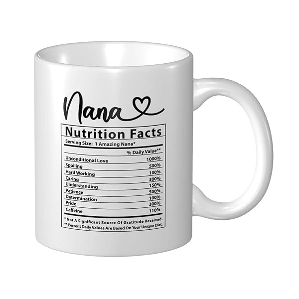 Wisedeal Wisedeal Nana Coffee Mug Funny Christmas Birthday Gift for Grandma Ceramic White 11 Oz Teacup from Grandchildren
