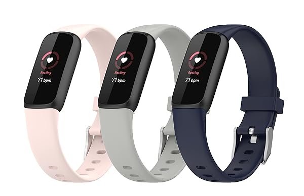 Lemspum Lemspum Silicone Bands for Fitbit Luxe Replacement Sports Wristbands Small Large 3PCS Fitness Tracker Accessories