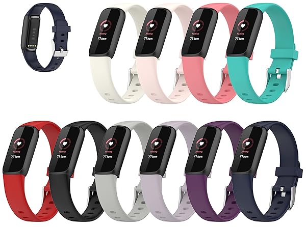 Lemspum Lemspum Silicone Bands for Fitbit Luxe Replacement Sports Wristbands 10PCS Small Large Fitness Tracker Accessories