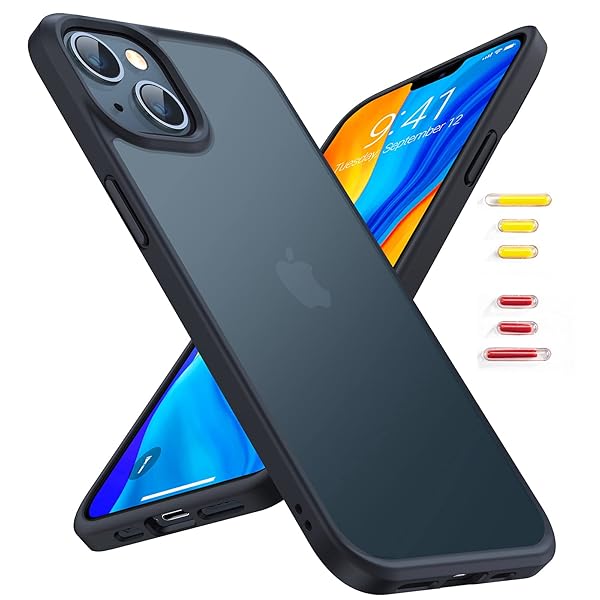 TORRAS TORRAS Shockproof for iPhone 13 Case/for iPhone 14 Case, Military Grade Drop Tested, Protective Hard Back Slim Thin for iPhone 13 Case Black &amp; for iPhone 14 Case for Men Black-Guardian Series