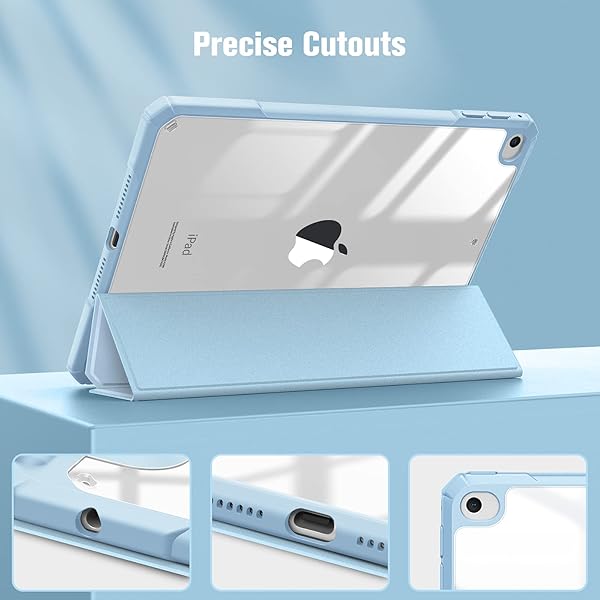 FINTIE Fintie Hybrid Slim Case for iPad Mini 5th and 4th Generation with Built-in Pencil Holder Shockproof Clear Back Shell Sky Blue - View 9 of 10