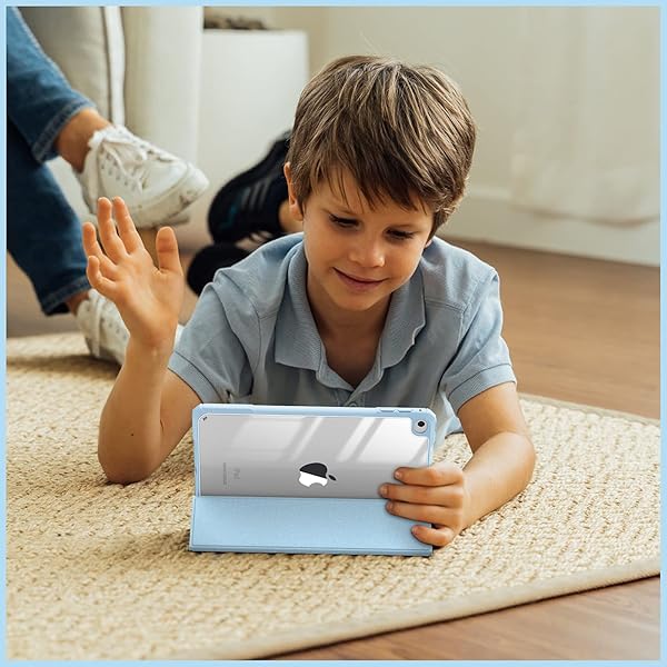 FINTIE Fintie Hybrid Slim Case for iPad Mini 5th and 4th Generation with Built-in Pencil Holder Shockproof Clear Back Shell Sky Blue - View 10 of 10