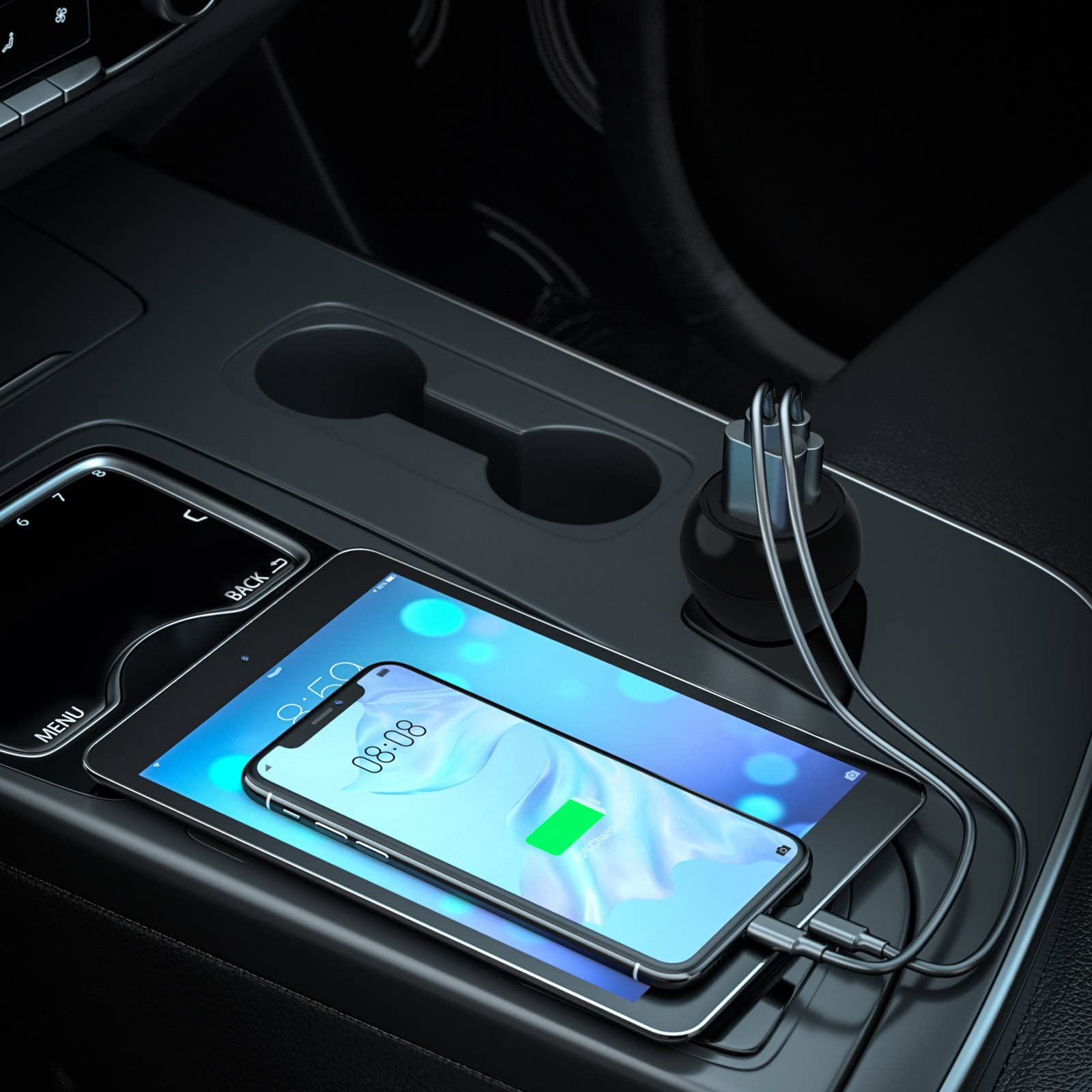 PowerLot USB C Car Charger Adapter 38W Multi Port Fast Charging for iPhone 14 13 12 iPad Air Pro S20 S10 Note 21 20 12V Cigarette Lighter Plug - View 6 of 6