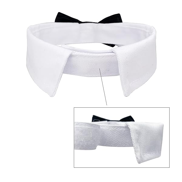 Casidoxi Casidoxi Cat Dog Tuxedo Collar Bow Tie for Pets Perfect for Birthdays Weddings and Easter Adjustable Neck Size 11.4 to 14.2 Inches - View 4 of 8