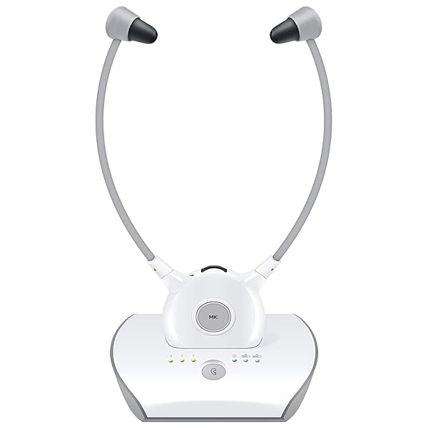 Holdsound Wireless Headphones for TV 24GHz Voice Highlighting Easy Pair 100ft Range with 2 Batteries Ideal for Seniors