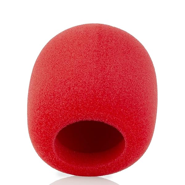 LEFXMOPHY LEFXMOPHY SM58 Pop Filter & Foam Windscreen 3-Pack for Shure SM58/SM48 - Red Noise-Cancellation Mic Cover - View 5 of 7