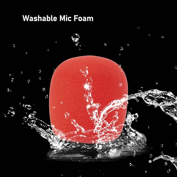 LEFXMOPHY LEFXMOPHY SM58 Pop Filter & Foam Windscreen 3-Pack for Shure SM58/SM48 - Red Noise-Cancellation Mic Cover - View 7 of 7