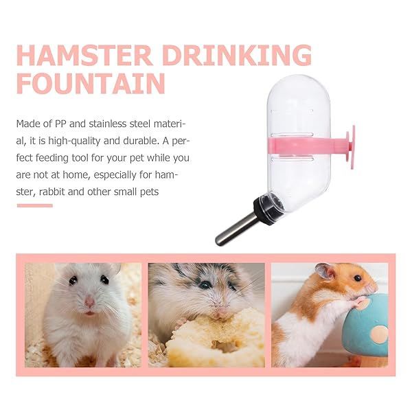 balacoo Balacoo 3 Pcs Hamster Water Bottle Non Drip Guinea Pig Drinking Fountain Small Animal Water Dispenser for Hamster Gerbil Chinchillas 60ml - View 7 of 10