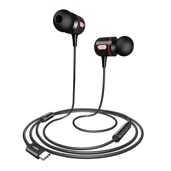 TRILINK USB C Headphones with Mic & Volume Control - Compatible with iPhone 15, iPad Pro, MacBook, Google Pixel, Samsung Galaxy - View 3 of 8