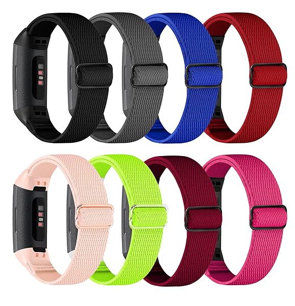 ShuYo ShuYo 8-Pack Adjustable Bands for Fitbit Charge 4/3/3 SE - Stylish Fitness Wristbands for Men & Women