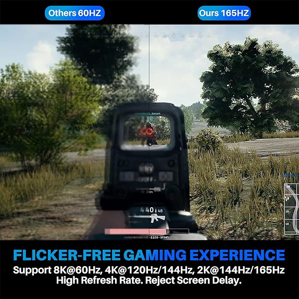 Adoreen VESA Certified 8K DisplayPort 1.4 Cable 4 Feet 2 Pack Adoreen DP Cord 8K 60Hz 4K 144Hz 2K 240Hz 32.4Gbps HBR3 HDCP HDR FreeSync G-Sync Braided - View 3 of 8