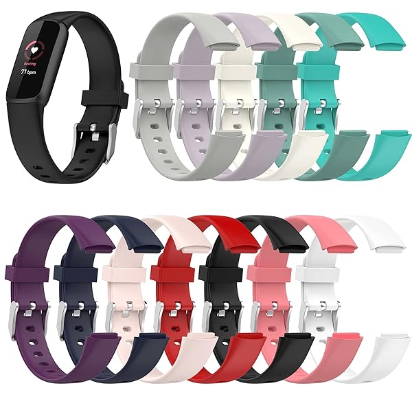 RuenTech Fitbit Luxe Bands Replacement Soft Silicone Wristbands for Men and Women Multicolor 10 Pack - View 8 of 8