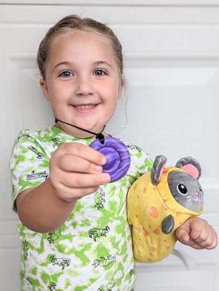 Munchables Munchables Sensory Bubble Popper Chew Necklace and Fidget Toy for Kids and Adults in Wavy Purple - View 4 of 7