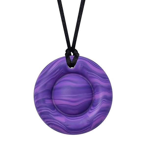 Munchables Munchables Sensory Bubble Popper Chew Necklace and Fidget Toy for Kids and Adults in Wavy Purple