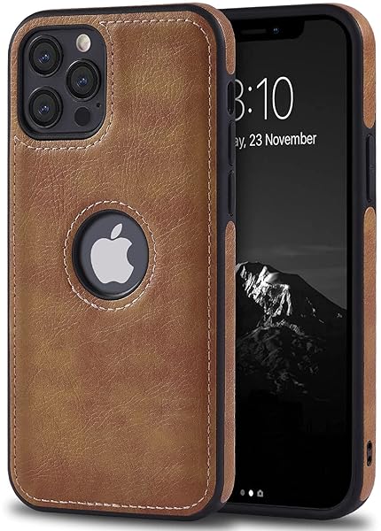 Razstorm Razstorm Luxury Leather Business Phone Case for iPhone 12 and 12 Pro Ultra Slim Anti-Slip Scratch Resistant Design in Brown