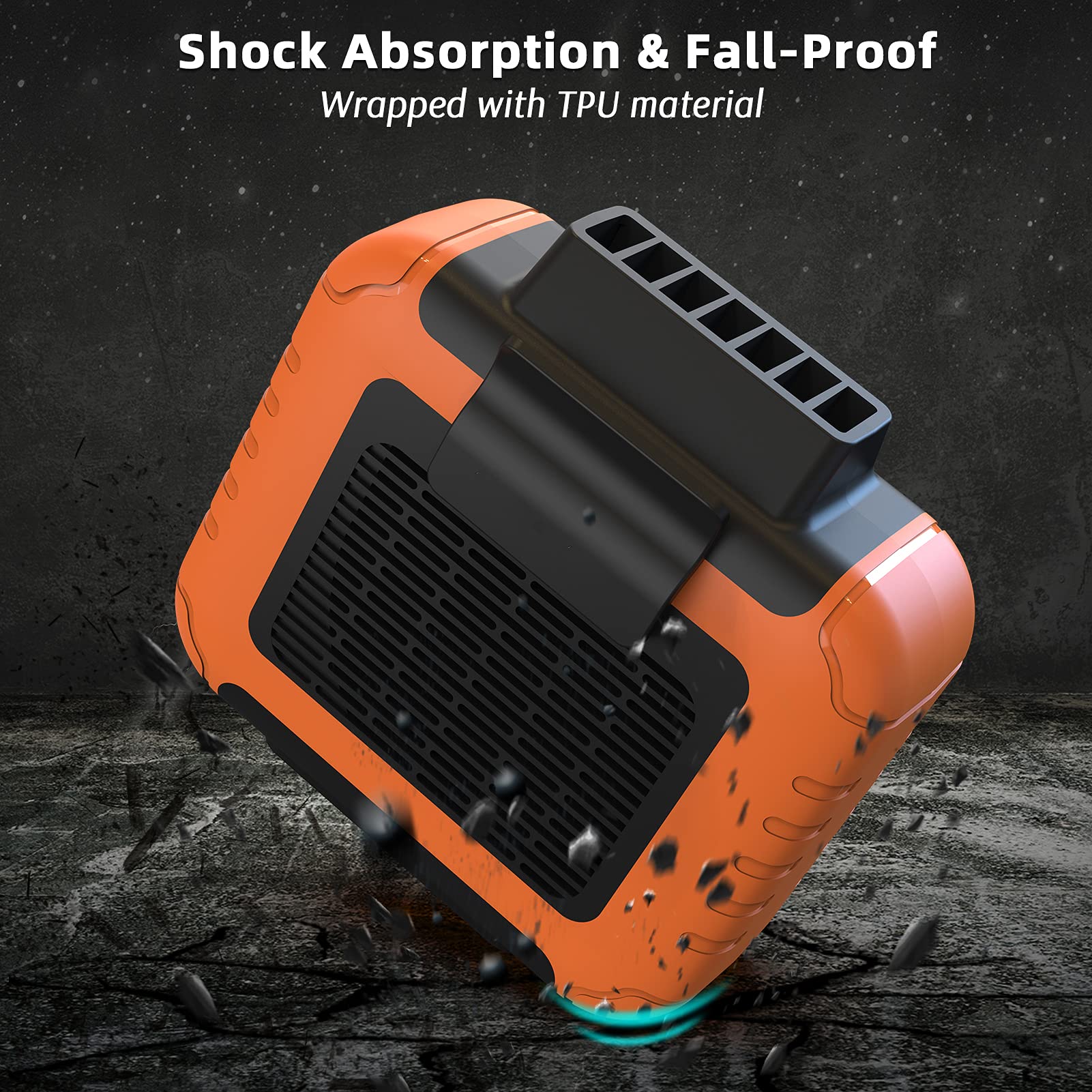 SLENPET 6000mAh Portable Waist Clip Fan with 23H Working Time, 6200RPM Strong Airflow, 3 Speeds, Rechargeable Battery Operated Personal Hands-free - View 6 of 7