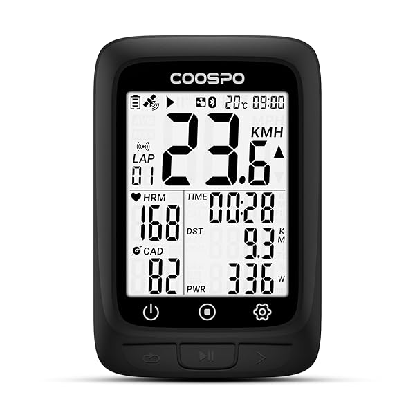 CooSpo "COOSPO Wireless Bike Computer GPS: ANT+ Speedometer with Bluetooth & 2.4" LCD, IP67 Waterproof Cycling Device"