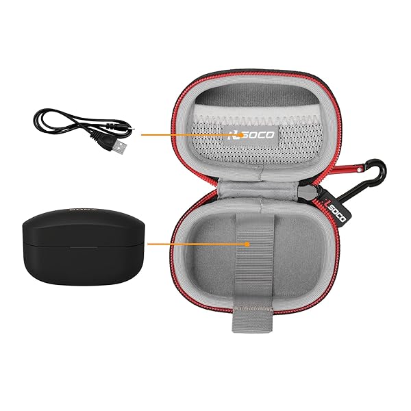 RLSOCO RLSOCO Case for Sony WF-1000XM4 Wireless Earbud Headphones with Industry Leading Noise Canceling in Black - View 5 of 9