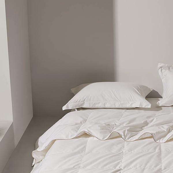 zzlamb ZZLamb Breathable Comforter for Hot Sleepers Lightweight Down Feather Duvet Insert Summer Weight Cooling Blanket King Size 90x90 White - View 4 of 7