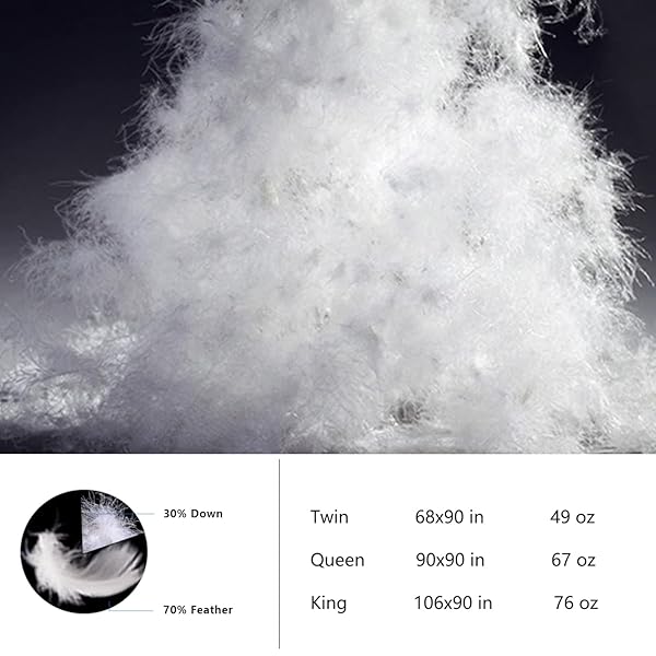 zzlamb ZZLamb Breathable Comforter for Hot Sleepers Lightweight Down Feather Duvet Insert Summer Weight Cooling Blanket King Size 90x90 White - View 5 of 7