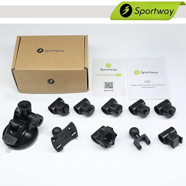 Sportway Sportway S40 Dash Cam Suction Mount (3rd Gen) with10pcs 360 Rotating Joints Compatible for Rexing, Old Shark, Yi, TOGUARD, Compark, Kingslim, Crosstour and Most Dash Cameras, DVR, GPS - View 8 of 10