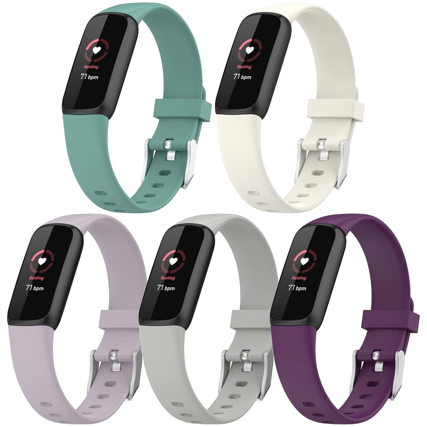 E ECSEM ECSEM Replacement Band for Fitbit Luxe Waterproof Silicone Adjustable Sport Watch Band Multicolor Small Breathable Quick Release Strap - View 2 of 2