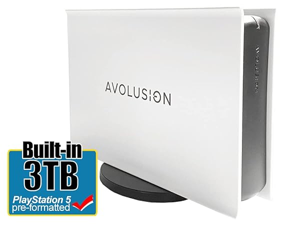 Avolusion Avolusion PRO-5X 3TB USB 3.0 External Gaming Hard Drive for PS5 Console White 2 Year Warranty - View 3 of 10