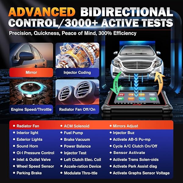 Autel Autel MaxiCOM MK900BT: 2025 Bidirectional Diagnostic Tool with 3000+ Tests & All System Coverage - View 6 of 11