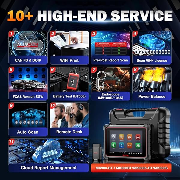 Autel Autel MaxiCOM MK900BT: 2025 Bidirectional Diagnostic Tool with 3000+ Tests & All System Coverage - View 9 of 11