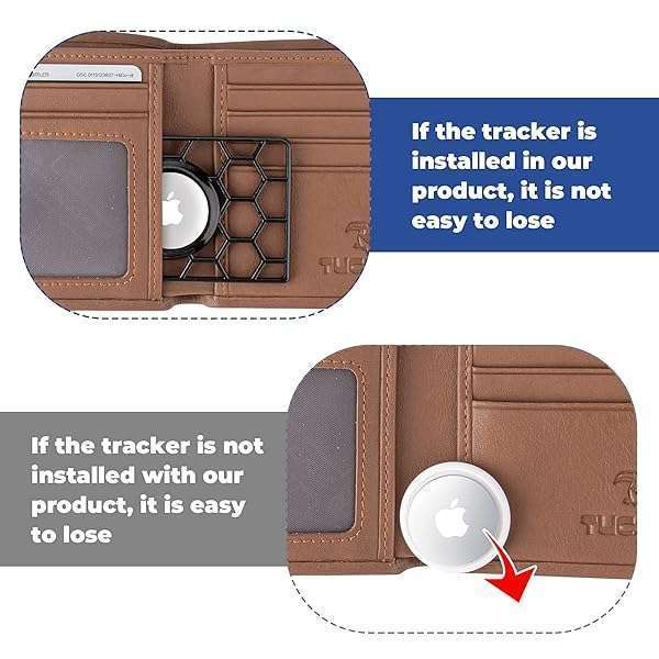 HLHGR HLHGR Slim Wallet Case for AirTag - Thin Card Holder for Purse & Handbag (Black) - View 5 of 7