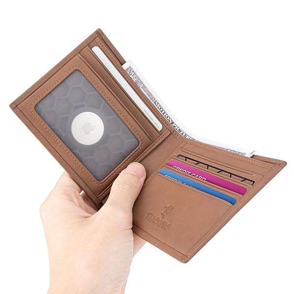 HLHGR HLHGR Slim Wallet Case for AirTag - Thin Card Holder for Purse & Handbag (Black) - View 6 of 7