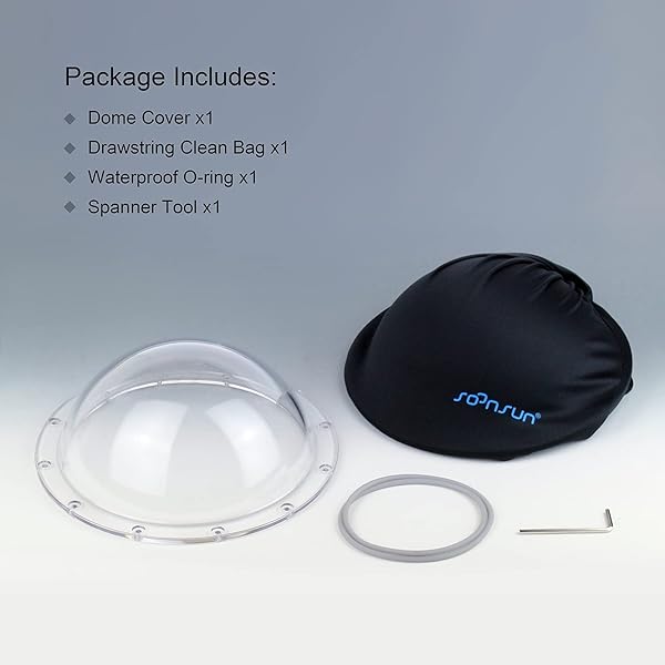 SOONSUN SOONSUN 6'' Transparent Dome Port Cover for GoPro Hero 3-13 | Includes Case & Accessories - View 11 of 11