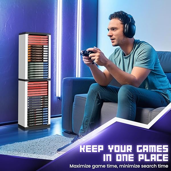 TNP Products Universal Video Game Storage Tower for PS5, PS4, Xbox & Switch - Organize 36 Games in Style! - View 3 of 10