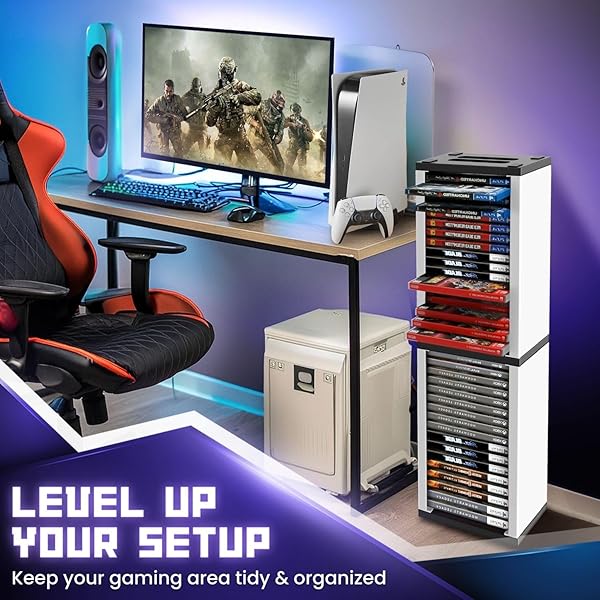 TNP Products Universal Video Game Storage Tower for PS5, PS4, Xbox & Switch - Organize 36 Games in Style! - View 4 of 10