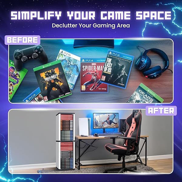 TNP Products Universal Video Game Storage Tower for PS5, PS4, Xbox & Switch - Organize 36 Games in Style! - View 8 of 10