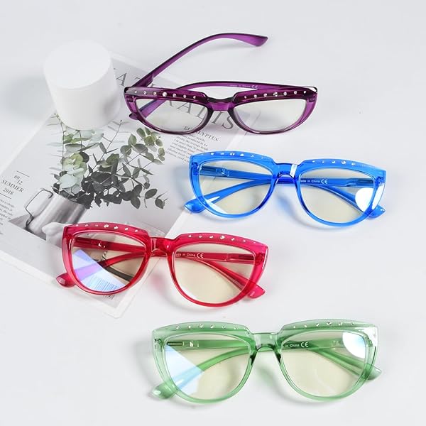 Eyekepper Eyekepper Multipack Tinted Blue Light Blocking Reading Glasses for Men and Women +2.00 Computer Eyeglasses - View 8 of 8