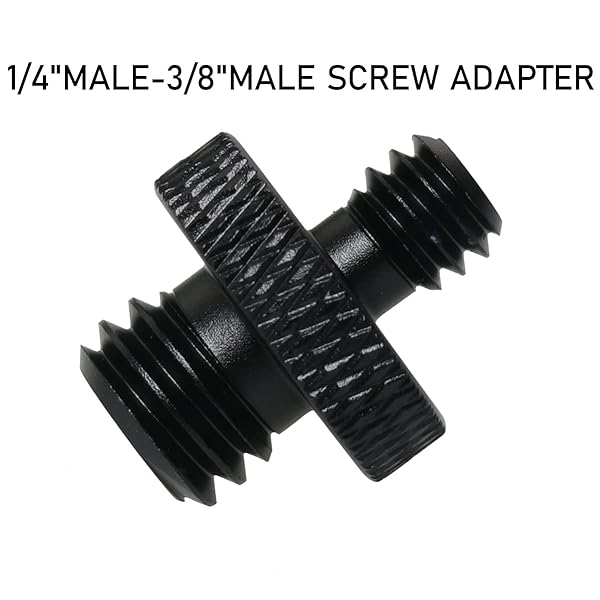 LRONG LRONG 2Pcs 3/8 inch to 1/4 inch Male Threaded Tripod Screw Adapter for Camera Mount Standard Mounting Thread Converter - View 4 of 5