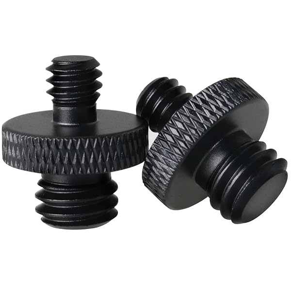 LRONG LRONG 2Pcs 3/8 inch to 1/4 inch Male Threaded Tripod Screw Adapter for Camera Mount Standard Mounting Thread Converter - View 2 of 5