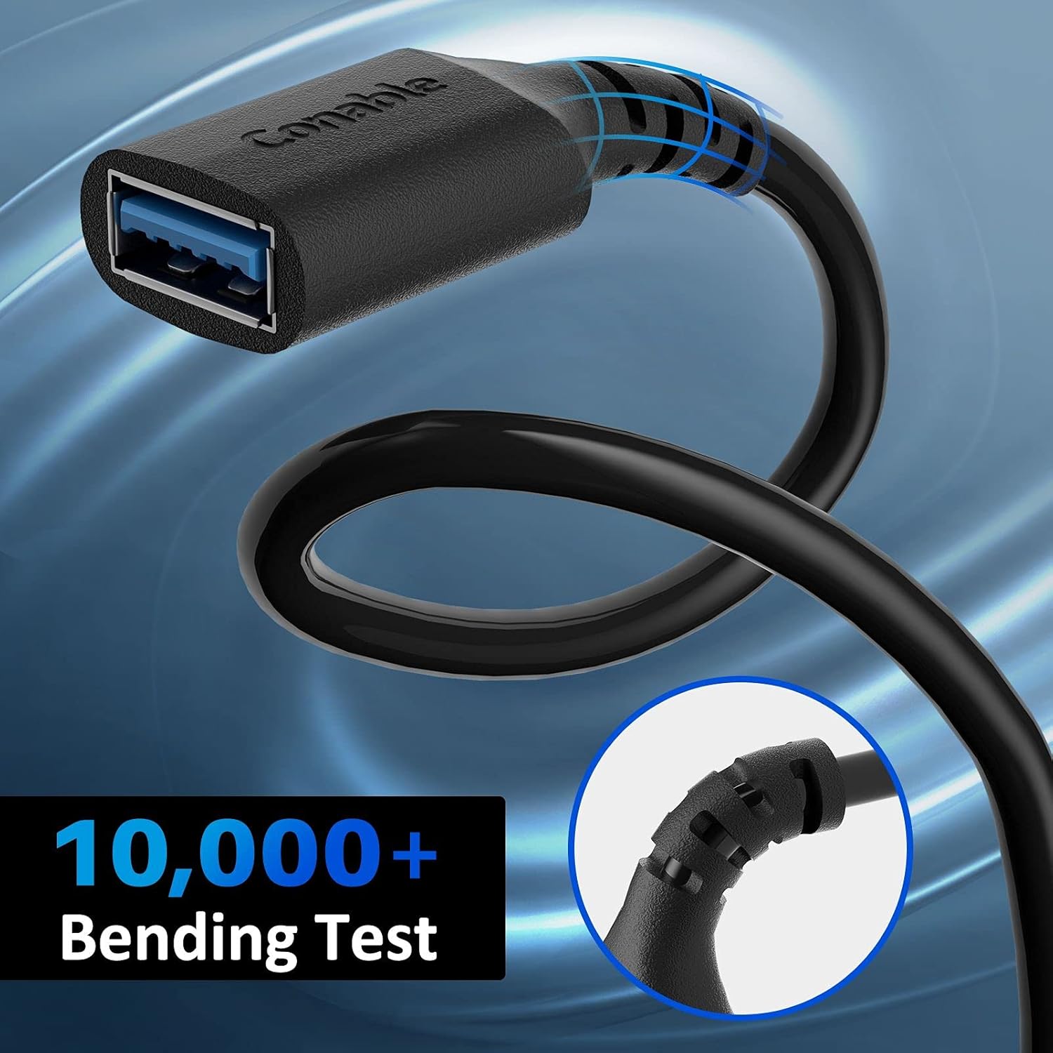 Conable USB 3.0 Active Extension Cable 35 Feet Type-A Male to Female Extender with Signal Boosters for Printer Xbox Webcam VR Hard Drive and More - View 3 of 9