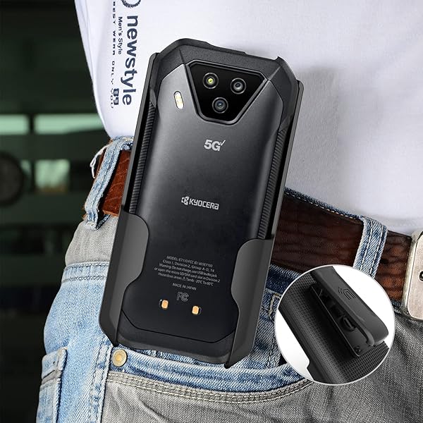 Nakedcellphone Secure Click Belt Clip Holster for Kyocera DuraForce Ultra 5G UW - Nakedcellphone Anchor Lock Edition - View 8 of 9